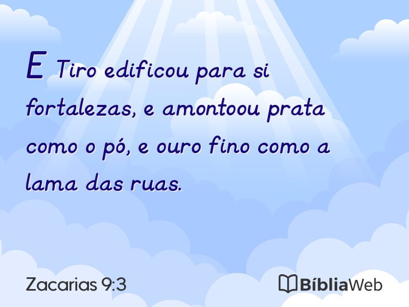 Zacarias 9:3 em imagem para compartilhar