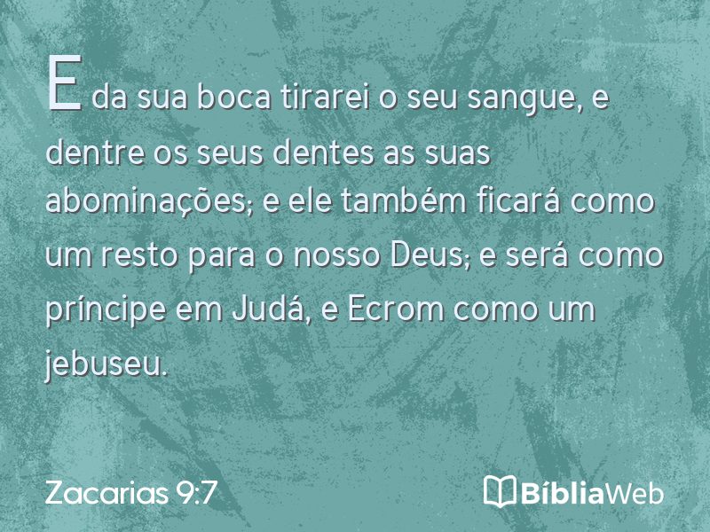 Zacarias 9:7 em imagem para compartilhar