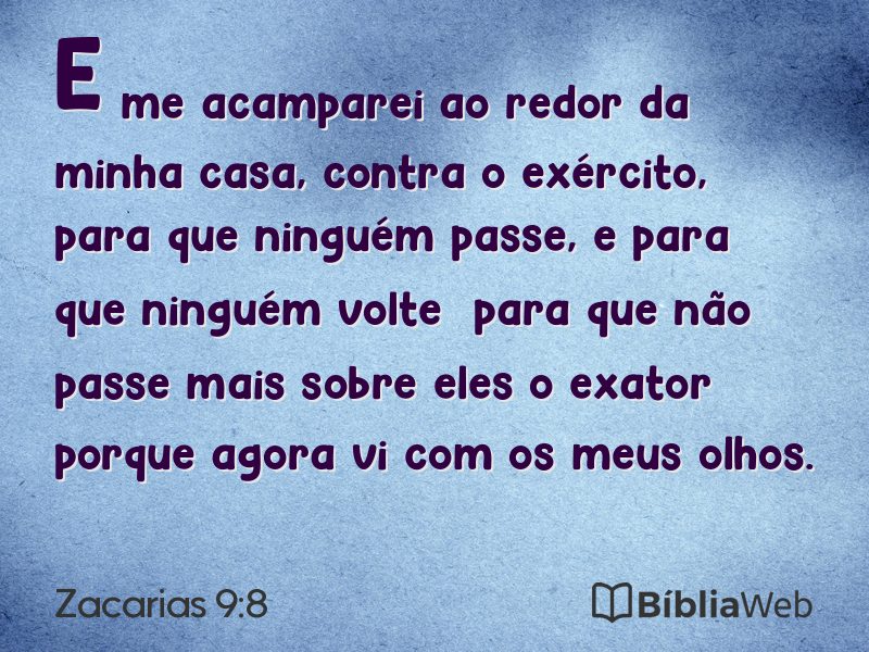 Zacarias 9:8 em imagem para compartilhar
