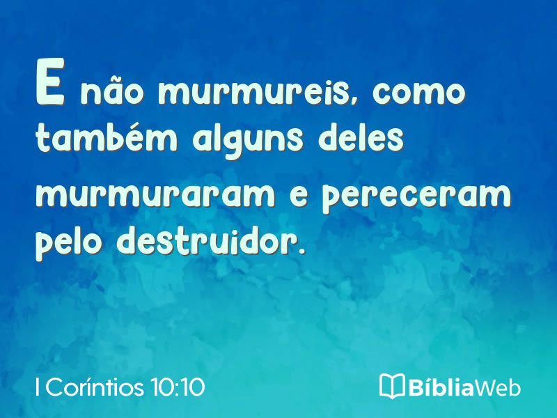 I Coríntios 10:10 em imagem para compartilhar