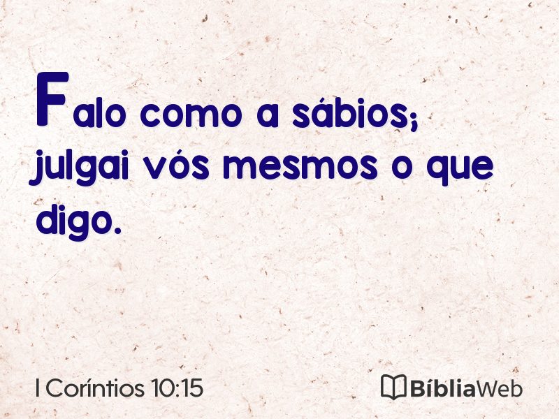 I Coríntios 10:15 em imagem para compartilhar