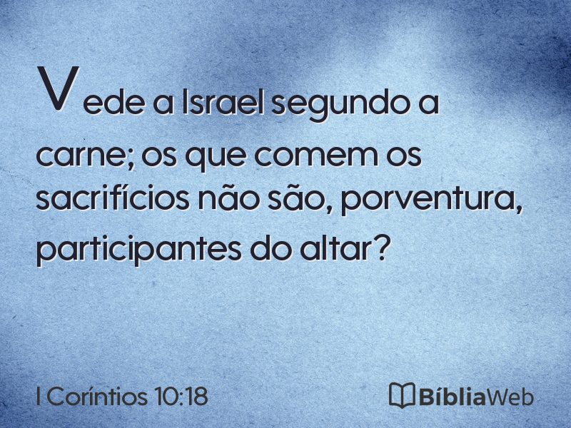 I Coríntios 10:18 em imagem para compartilhar