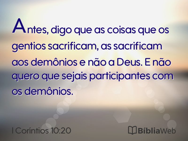 I Coríntios 10:20 em imagem para compartilhar