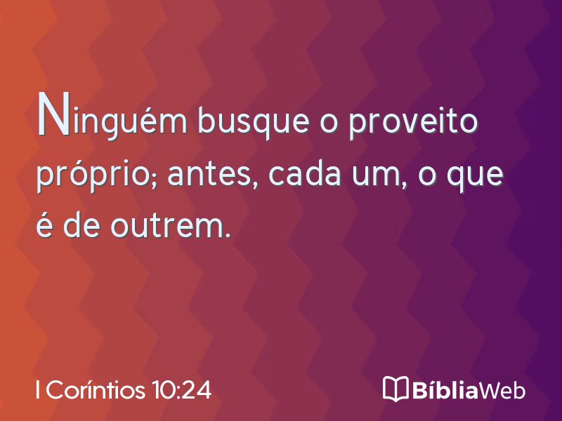 I Coríntios 10:24 em imagem para compartilhar