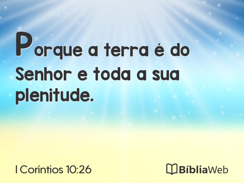 I Coríntios 10:26 em imagem para compartilhar
