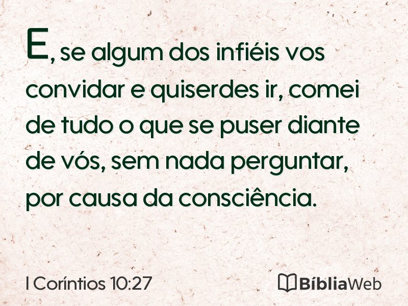 I Coríntios 10:27 em imagem para compartilhar