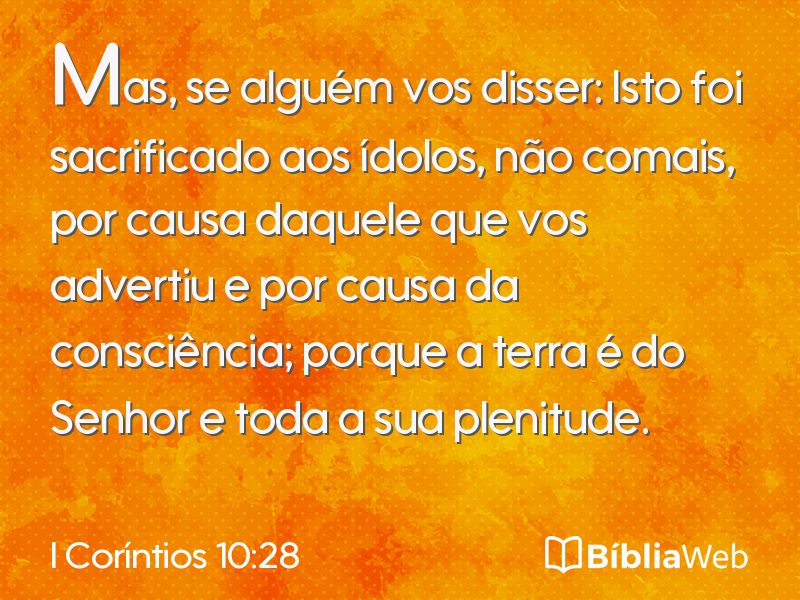 I Coríntios 10:28 em imagem para compartilhar