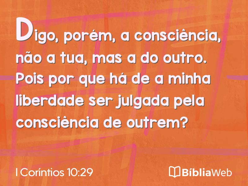 I Coríntios 10:29 em imagem para compartilhar
