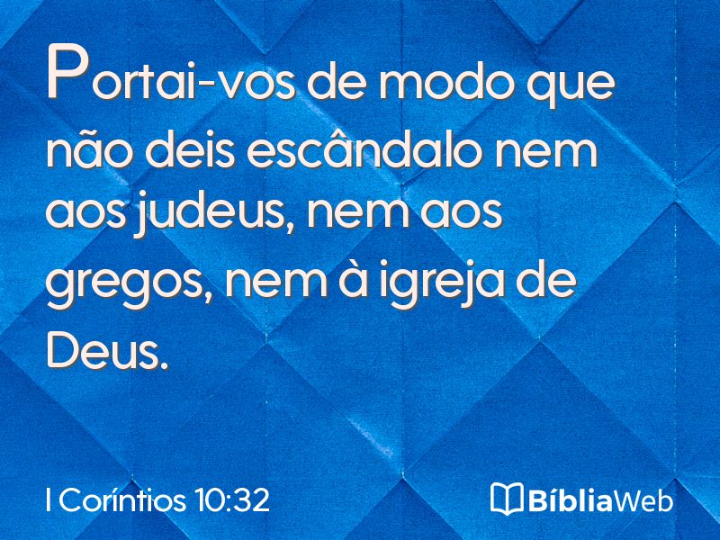I Coríntios 10:32 em imagem para compartilhar