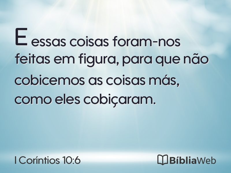 I Coríntios 10:6 em imagem para compartilhar