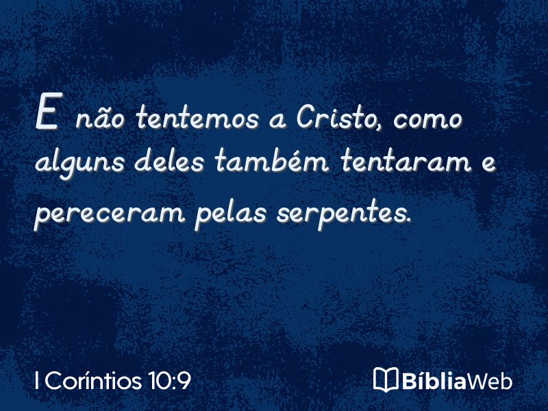 I Coríntios 10:9 em imagem para compartilhar