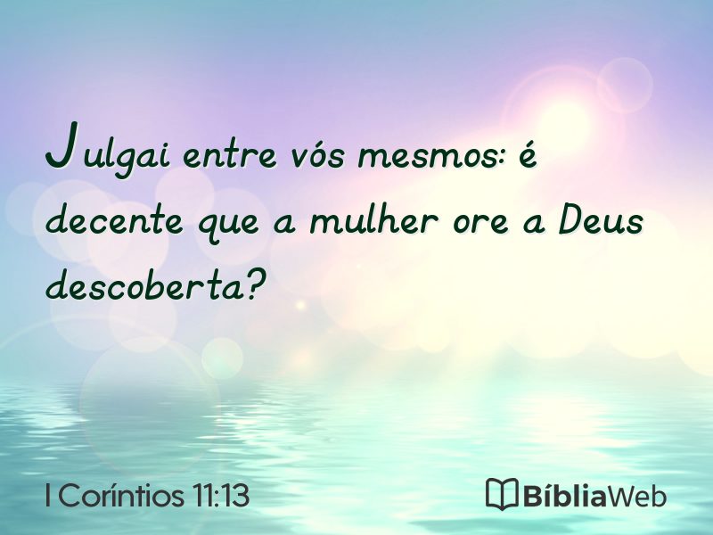 I Coríntios 11:13 em imagem para compartilhar