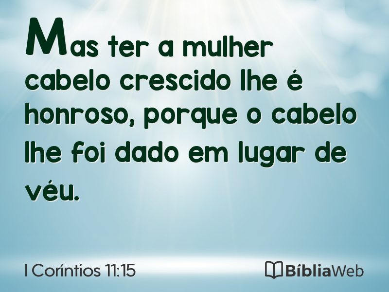 I Coríntios 11:15 em imagem para compartilhar