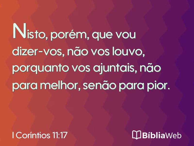 I Coríntios 11:17 em imagem para compartilhar