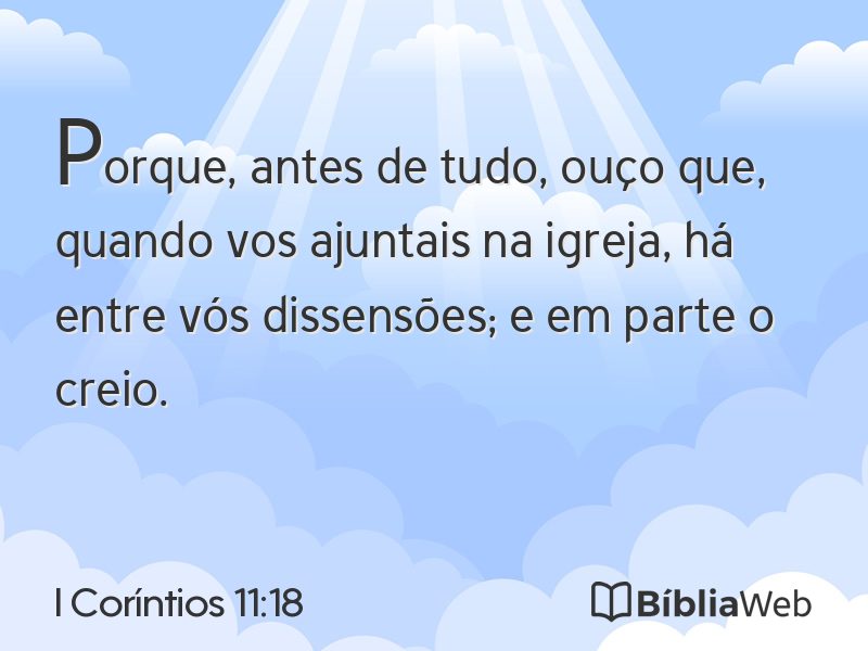I Coríntios 11:18 em imagem para compartilhar