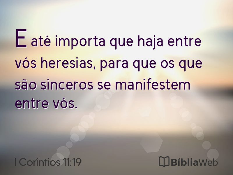 I Coríntios 11:19 em imagem para compartilhar