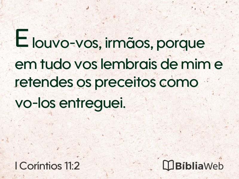 I Coríntios 11:2 em imagem para compartilhar
