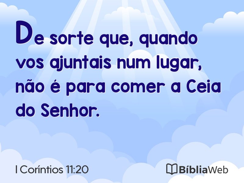 I Coríntios 11:20 em imagem para compartilhar