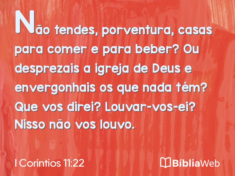 I Coríntios 11:22 em imagem para compartilhar