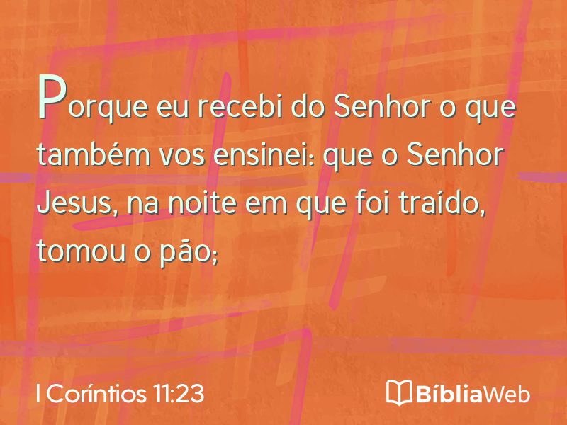 I Coríntios 11:23 em imagem para compartilhar