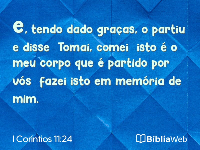 I Coríntios 11:24 em imagem para compartilhar
