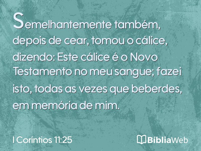 I Coríntios 11:25 em imagem para compartilhar