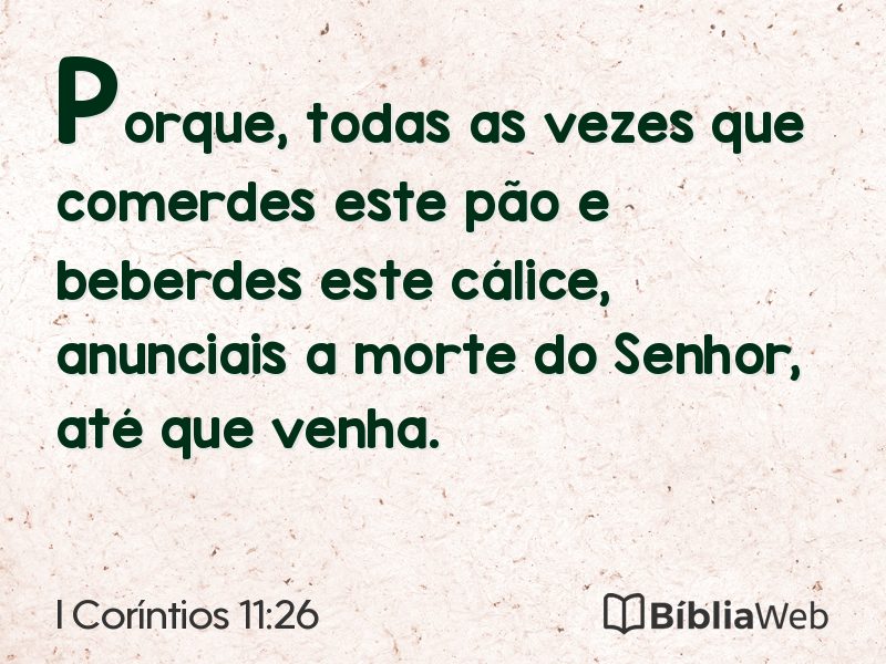 I Coríntios 11:26 em imagem para compartilhar