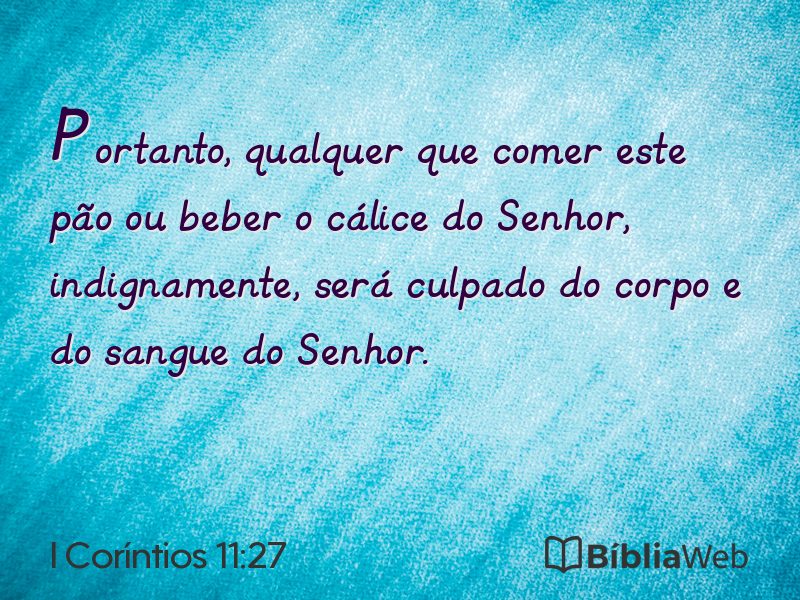 I Coríntios 11:27 em imagem para compartilhar