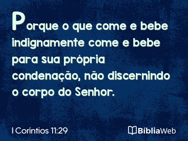 I Coríntios 11:29 em imagem para compartilhar