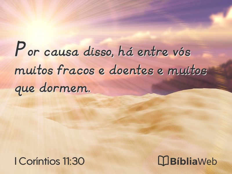 I Coríntios 11:30 em imagem para compartilhar