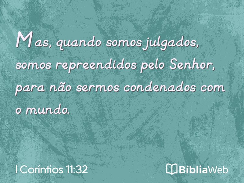 I Coríntios 11:32 em imagem para compartilhar