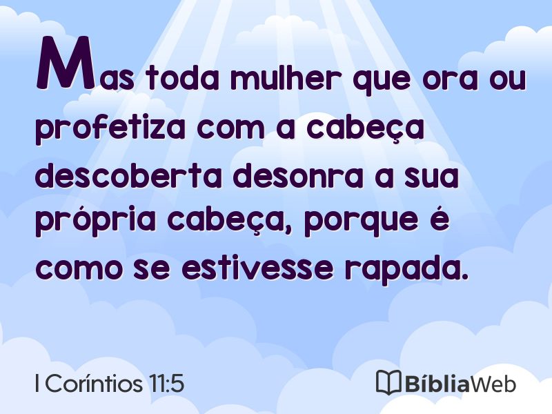 I Coríntios 11:5 em imagem para compartilhar