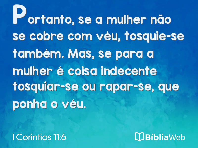 I Coríntios 11:6 em imagem para compartilhar