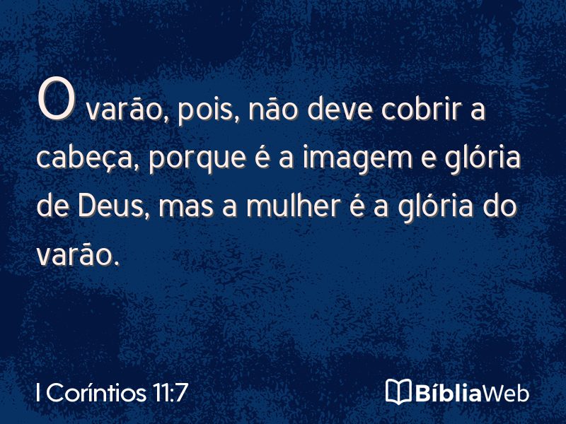 I Coríntios 11:7 em imagem para compartilhar