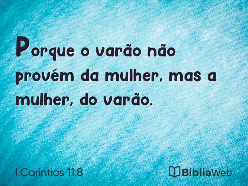 I Coríntios 11:8 em imagem para compartilhar