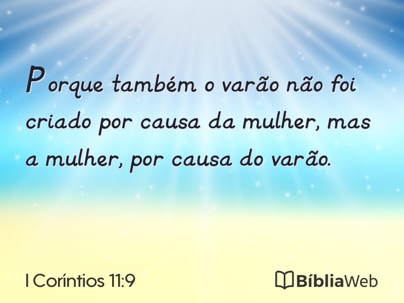 I Coríntios 11:9 em imagem para compartilhar