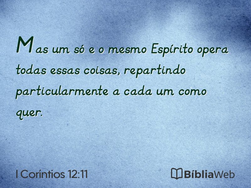 I Coríntios 12:11 em imagem para compartilhar