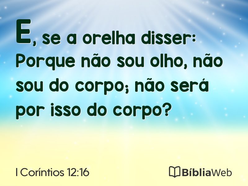 I Coríntios 12:16 em imagem para compartilhar