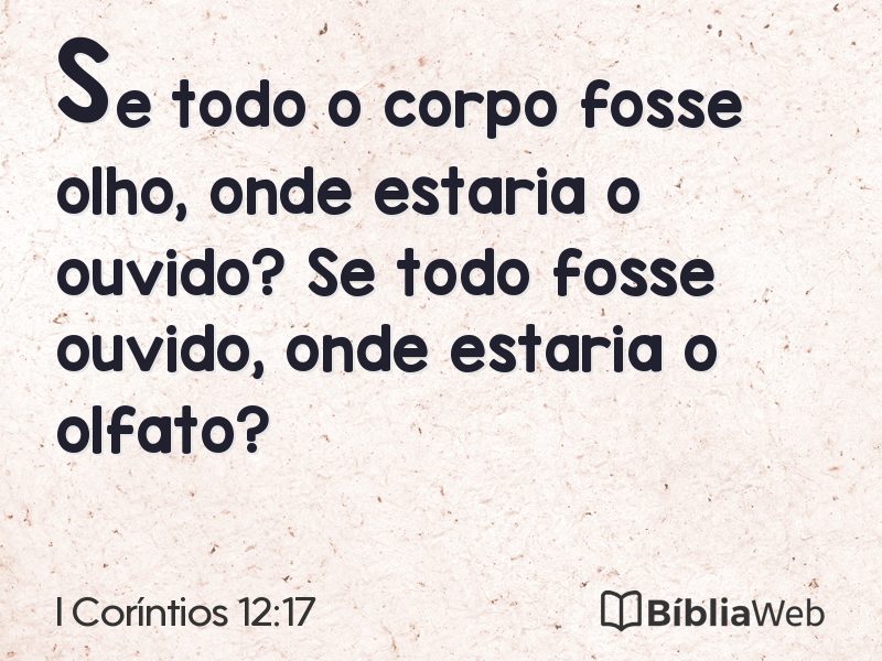 I Coríntios 12:17 em imagem para compartilhar