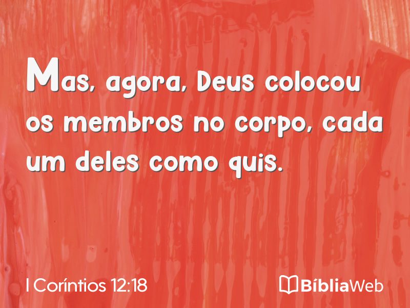 I Coríntios 12:18 em imagem para compartilhar