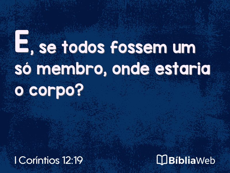 I Coríntios 12:19 em imagem para compartilhar