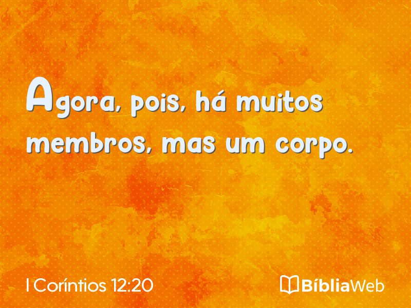I Coríntios 12:20 em imagem para compartilhar