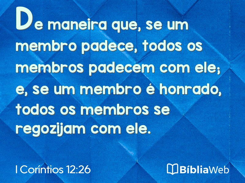I Coríntios 12:26 em imagem para compartilhar
