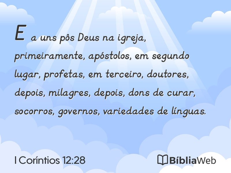I Coríntios 12:28 em imagem para compartilhar