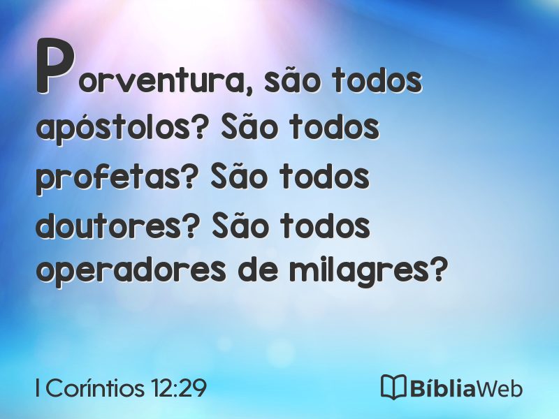 I Coríntios 12:29 em imagem para compartilhar