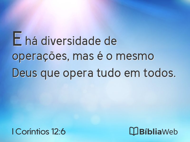 I Coríntios 12:6 em imagem para compartilhar