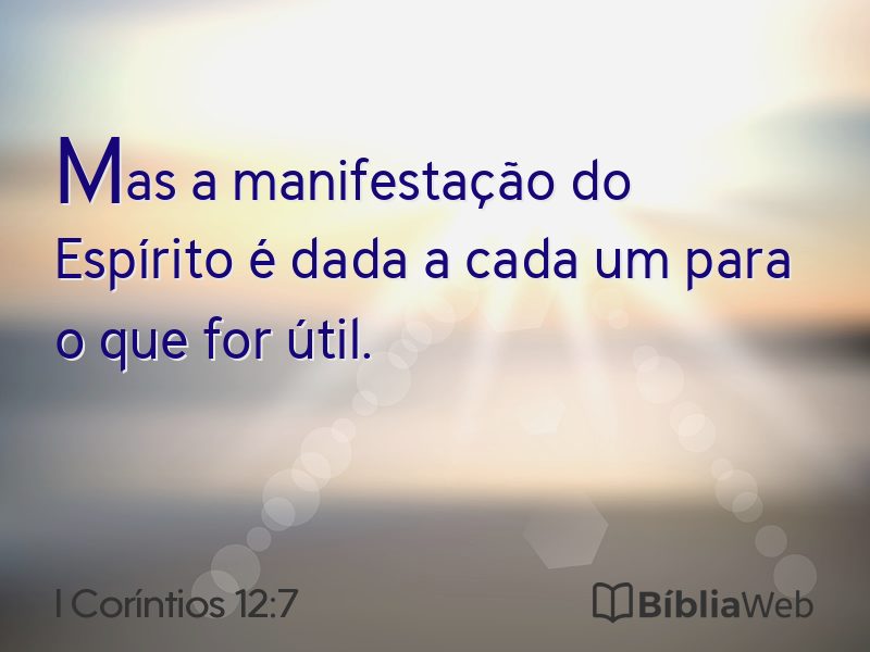 I Coríntios 12:7 em imagem para compartilhar