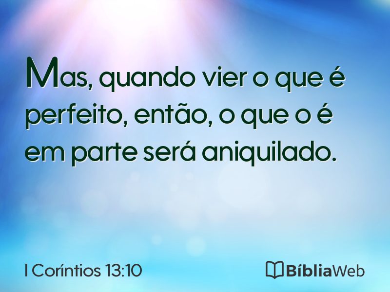 I Coríntios 13:10 em imagem para compartilhar