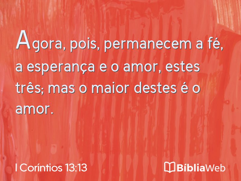 I Coríntios 13:13 em imagem para compartilhar