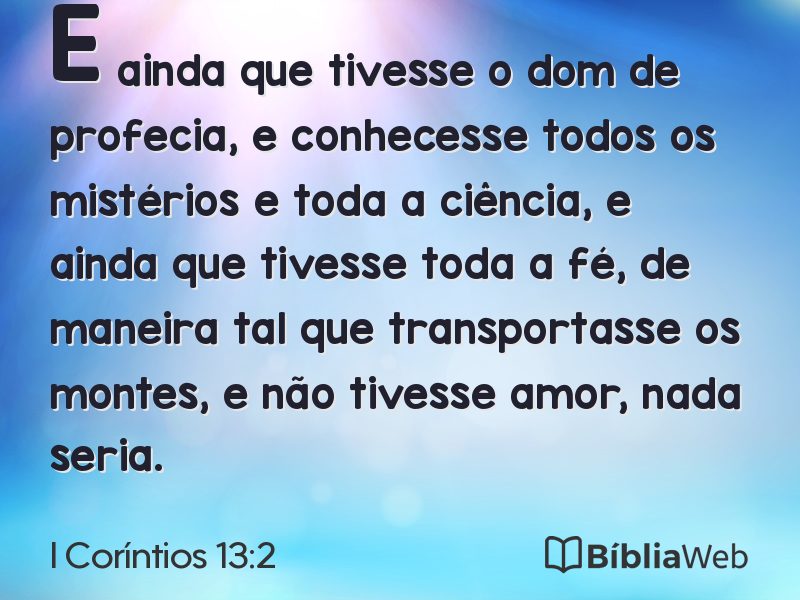 I Coríntios 13:2 em imagem para compartilhar